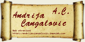 Andrija Čangalović vizit kartica